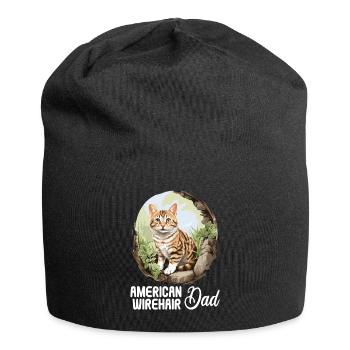 Cat Cats American Wirehair - Jersey Beanie - black - Front