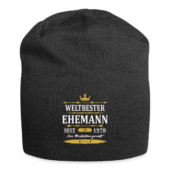 Weltbester Ehemann Seit 1978 Vintage Hochzeitstag - Jersey-Beanie - Anthrazit - Vorne