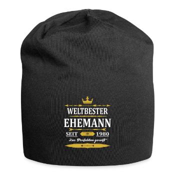 Weltbester Ehemann Seit 1980 Vintage Hochzeitstag - Jersey-Beanie - Schwarz - Vorne