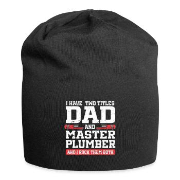 Plumber Men Father Husband Plumber - Jersey Beanie - black - Front