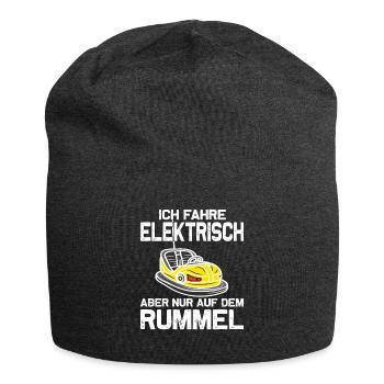 "Ich fahre Elektrisch" Autoscooter - Jersey-Beanie - Anthrazit - Vorne