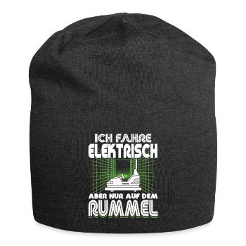 "Ich fahre Elektrisch" Autoscooter - Jersey-Beanie - Anthrazit - Vorne