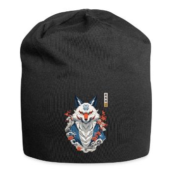 Kitsune Fox Spirit Aesthetic Yokai Japan Art - Jersey Beanie - black - Front