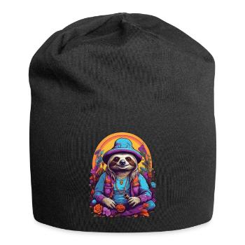 Magical Sloth Vibrant Colors Psychedelic - Jersey Beanie - black - Front