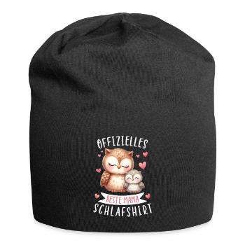 Official Best Mom Sleep Shirt Owl - Jersey Beanie - black - Front