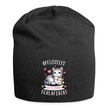 Offizielles Beste Mama Schlafshirt Katze - Jersey-Beanie - Schwarz - Vorne