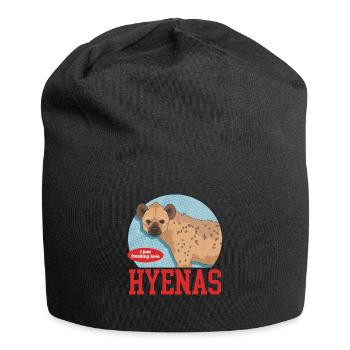 Hyène, hyène tachetée, cadeau de hyène - Bonnet en jersey - noir - Devant