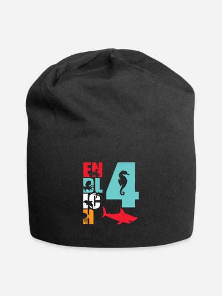 Endlich 4 Hai Fisch - Jersey-Beanie - Schwarz