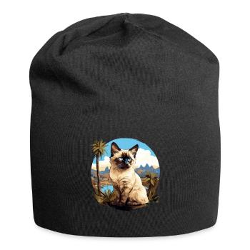 Chat balinais Balinesenkatze - Bonnet en jersey - noir - Devant