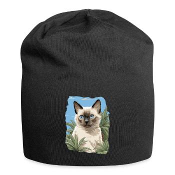 Chat balinais Balinesenkatze - Bonnet en jersey - noir - Devant