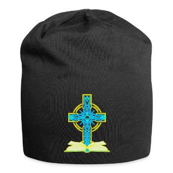 Croix Crucifix Bible Jésus Dieu Religion - Bonnet en jersey - noir - Devant