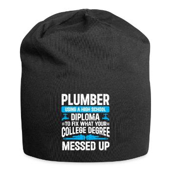 Plumber Men Father Husband Plumber - Jersey Beanie - black - Front