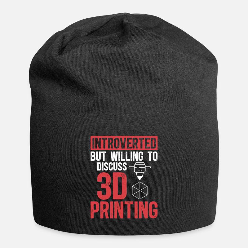 3D Drucker 3D Druck - Jersey-Beanie - Schwarz