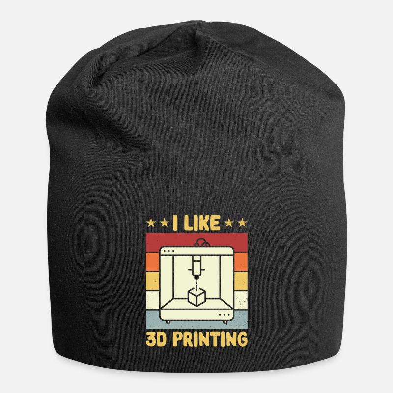 3D Drucker 3D Druck - Jersey-Beanie - Schwarz