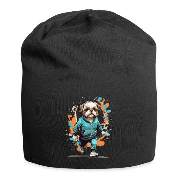 Shih Tzu dog streetwear jogging aesthetic - Jersey Beanie - black - Front
