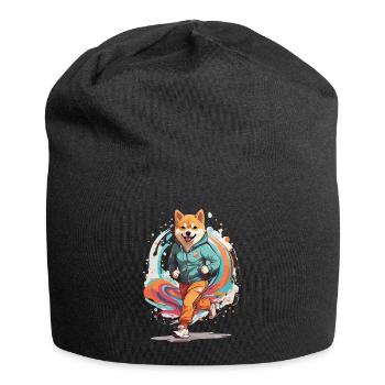 Shiba Dog Streetwear Jogging Aesthetic Fitness - Jersey Beanie - black - Front