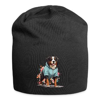 Border Collie Streetwear Jogging Style Esthétique - Bonnet en jersey - noir - Devant