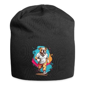 Bulldog Streetwear Jogging Aesthetic Fitness - Jersey Beanie - black - Front