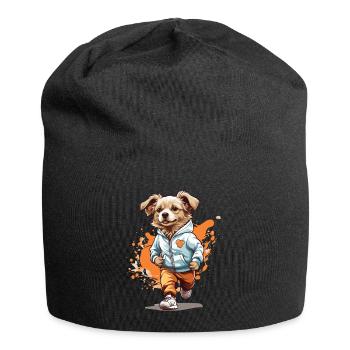 Dog Streetwear Jogging Aesthetic Fitness Style - Jersey Beanie - black - Front