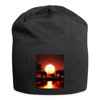 Elephant Wildlife - Jersey Beanie - black - Front