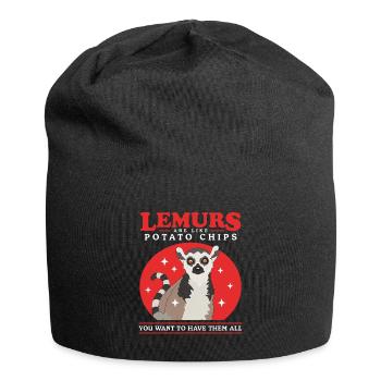 Lemur Katta Lemuren Ringelschwanz Lemure Geschenk - Jersey-Beanie - Schwarz - Vorne
