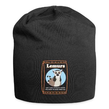 Lemuren Katta Lemure Ringelschwanz Lemur Geschenk - Jersey-Beanie - Schwarz - Vorne