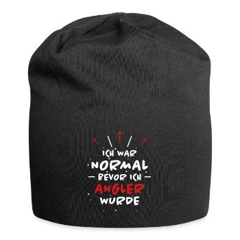Angler Spruch Fische Angeln Meer Angler Geschenk - Jersey-Beanie - Schwarz - Vorne