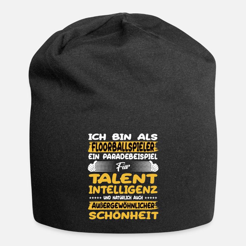 Floorballspieler ein Paradebeispiel Floorball - Jersey-Beanie - Schwarz