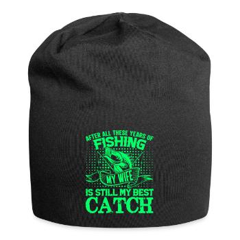 fisch, fisch, angeln, see, meer, angeln, fauna, exotisch - Jersey-Beanie - Schwarz - Vorne