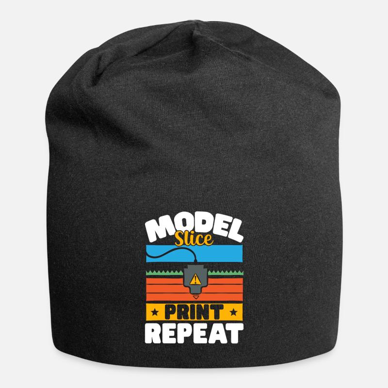 3D Drucker 3D Druck - Jersey-Beanie - Schwarz