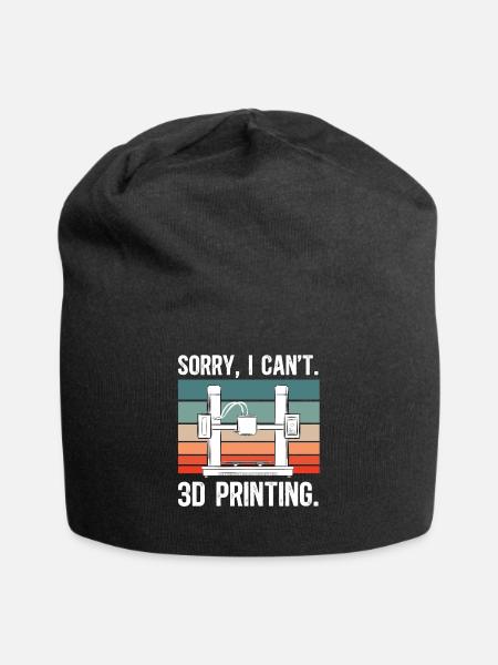 3D Drucker 3D Druck - Jersey-Beanie - Schwarz