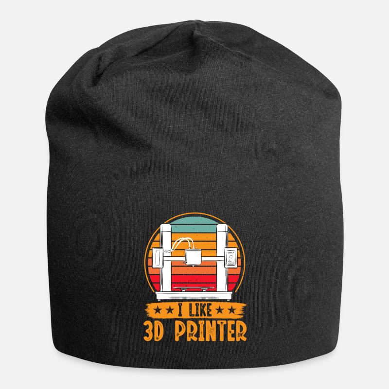 3D Drucker 3D Druck - Jersey-Beanie - Schwarz