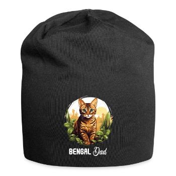 Bengal Cat Bengalkatze - Jersey-Beanie - Schwarz - Vorne