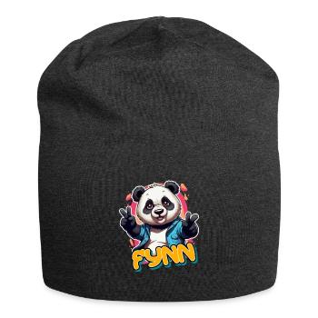 FYNN - Beau nom de garçon avec Cool Panda - Bonnet en jersey - charbon - Devant
