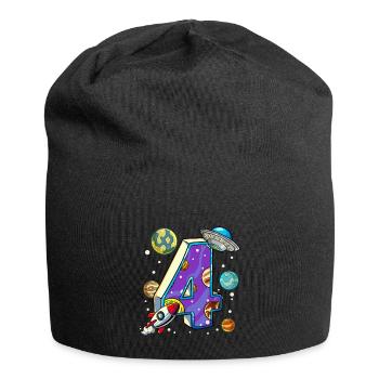 4 Birthday Space Space Astronaut 4 Years - Jersey Beanie - black - Front