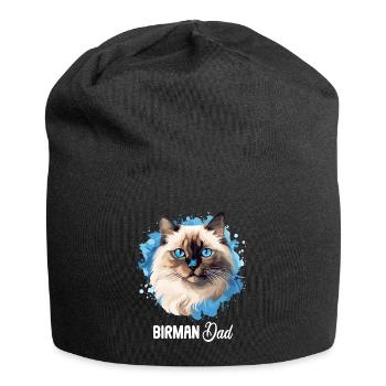 Birman Cat Birma Katze - Jersey-Beanie - Schwarz - Vorne