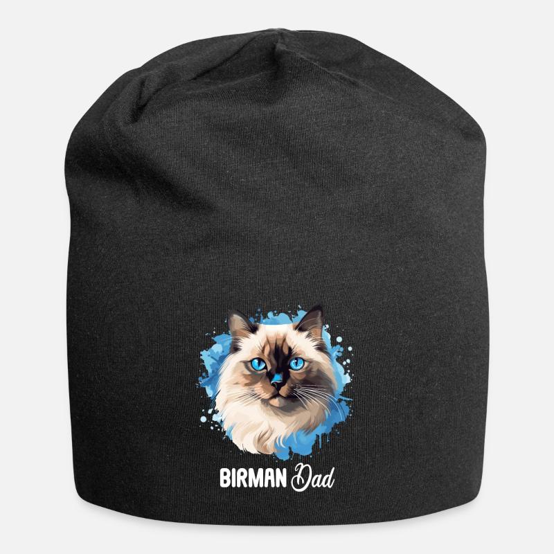 Birman Cat Birma Katze - Jersey-Beanie - Schwarz