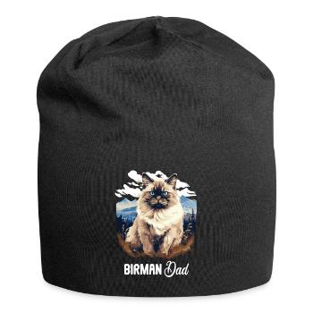 Birman Cat Birma Katze - Jersey-Beanie - Schwarz - Vorne