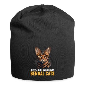 Bengal Cat Bengalkatze - Jersey-Beanie - Schwarz - Vorne