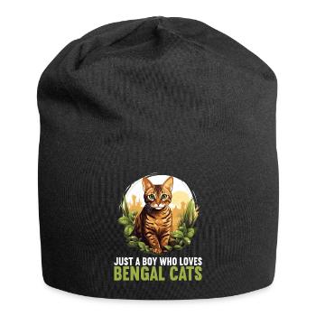 Bengal Cat Bengalkatze - Jersey-Beanie - Schwarz - Vorne