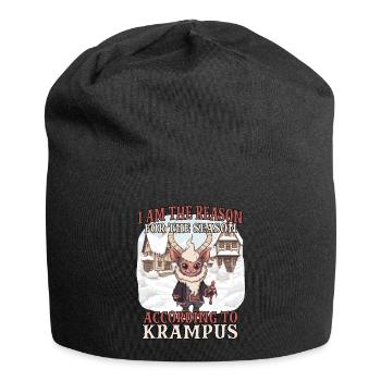 Krampus T Dämonischer Weihnachtsmann Kramperl - Jersey-Beanie - Schwarz - Vorne