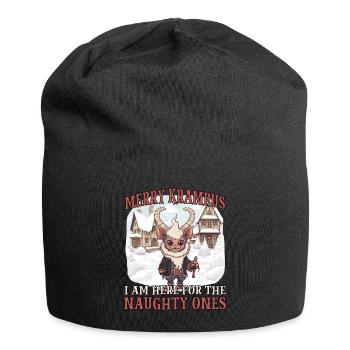 Krampus T | Krampus Kostüm | Böser Weihnachtsmann - Jersey-Beanie - Schwarz - Vorne