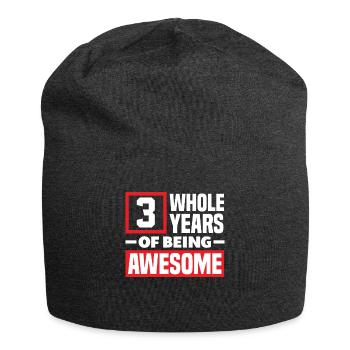 3rd Birthday Children's Birthday Party - Jersey Beanie - charcoal grey - Front