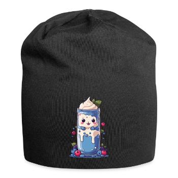 Blueberries Kawaii Milkshake Fun - Jersey Beanie - black - Front