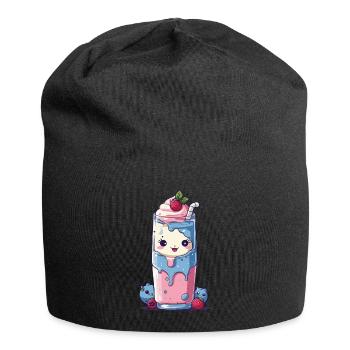 Myrtilles Milkshake Fun Kawaii Anime - Bonnet en jersey - noir - Devant
