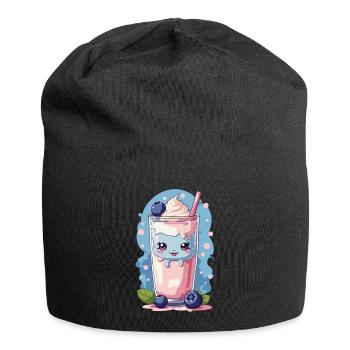 Myrtilles Kawaii Anime Milkshake Fun - Bonnet en jersey - noir - Devant
