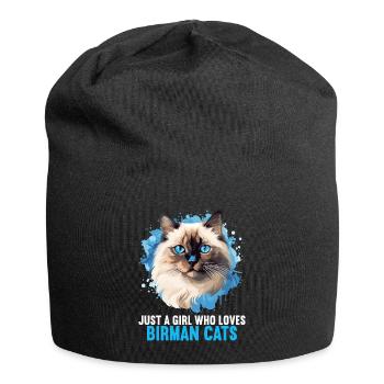 Birman Cat Birma Katze - Jersey-Beanie - Schwarz - Vorne