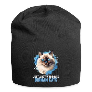 Birman Cat Birma Katze - Jersey-Beanie - Schwarz - Vorne