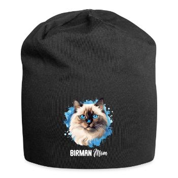 Birman Cat Birma Katze - Jersey-Beanie - Schwarz - Vorne