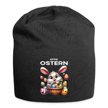 Easter Bunny Funny Bunny Easter Eggs Happy Easter - Jersey Beanie - black - Front